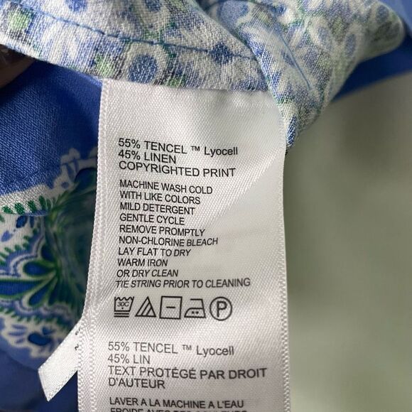 Tommy Bahama Women’s Halter Neck Blue Floral Tencel Linen Top Size XS - Picture 7 of 7